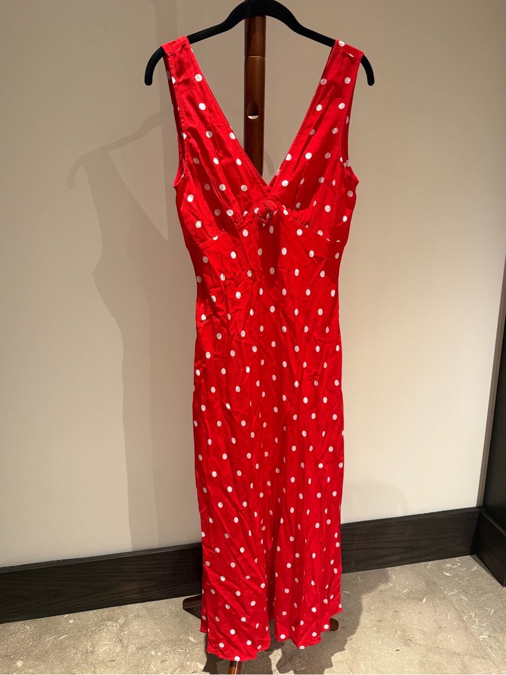 Rails Red Polka Dot Maxi Dress with Knot Front